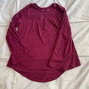 Girls old navy maroon long sleeve top